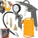 Kit pentru compresor, accesorii, pistol umflat, suflat, 6 piese, Powermat