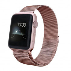 Curea smartwatch Devia Elegant Series Milanese Loop Rose Gold pentru Apple Watch 38mm / 40mm foto