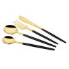 Set Tacamuri 24 Piese KEMET VK 1603 Inox Auriu Negru - Linguri, Furculite, Cutite, Lingurite - Design Elegant Modern