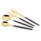 Tacamuri VK 1603, inox, auriu + negru, set 24 piese