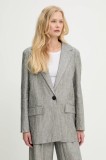 Answear Lab blazer din amestec de in culoarea gri, un singur rand de nasturi, modelator
