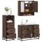 vidaXL Set mobilier de baie, 3 piese, stejar maro, lemn prelucrat 3301054