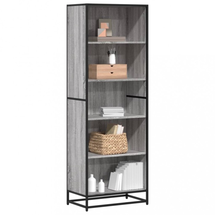 Gossi biblioteca, gri sonoma, 60x35x170,5 cm, lemn prelucrat