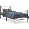 Gossi cadru pat metalic cu tablii de cap/picioare, negru, 75x190 cm