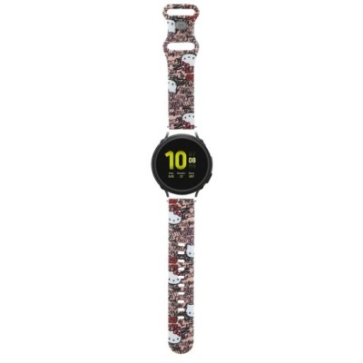 Curea pentru Samsung Watch 4/5, Huawei Watch GT 3 (42mm)/GT 3 Pro (43mm) - Hello Kitty Strap Silicone Tags Graffiti (HKUWMSDGPTP) - Pink foto