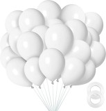 Set 25 Baloane Latex Albe 30cm Ropet - Aniversare, Nunta, Botez - Decoratiuni Evenimente, Petreceri