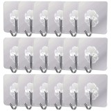 Cumpara ieftin Set 50 carlige adezive transparente, rezistente, multifunctionale, plastic, metal