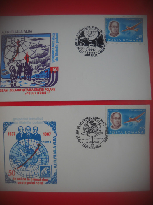 HOPCT PLIC 3392 SET 2 PLICURI 50 ANI STATIA POLARA -POLUL NORD -1987 ALBA IULIA