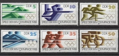 DDR 1988 - Jocurile Olimpice de vara, sport, serie neuzata foto