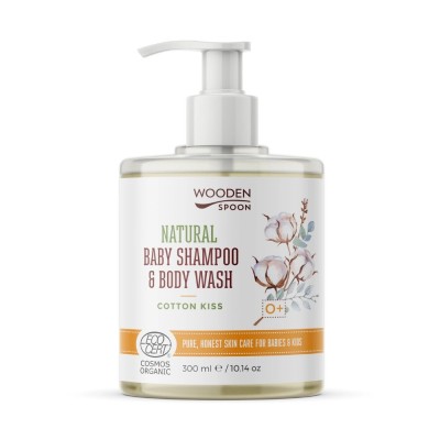 Sampon si gel dus pentru copii si bebelusi Cotton Kiss, bio, 300ml, Wooden Spoon foto