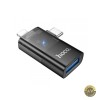 Adaptor OTG Lightning / USB-C - USB-A HOCO UA36E Negru
