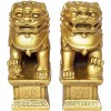 Set 2 Statuete Caini Fu Feng Shui Aurii 6cm - Protectie Casa, Furturi, Energie Negativa - Decor Feng Shui