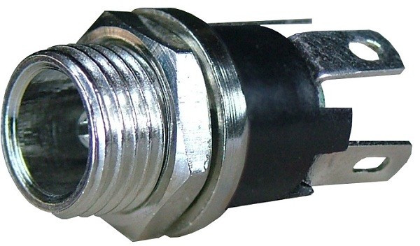 Conector DC, 2,1mm, mama, montare pe panou - 121850