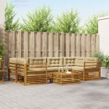 Cumpara ieftin Set de canapele de exterior 7 buc. 6-Locuri Natural si Bej