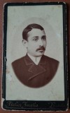 Fotograf tip CDV, barbat cu mustata, perioada interbelica