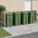 vidaXL &Icirc;mprejmuire pentru Coș de Gunoi Maro 315 x 85 x 115 cm 3429268