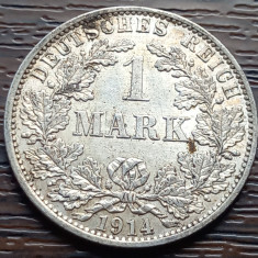 (A204) MONEDA DIN ARGINT GERMANIA - 1 MARK 1914, LIT. A, LUCIU DE BATERE