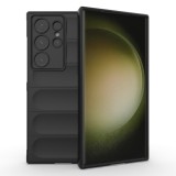 Husa pentru samsung galaxy s23 ultra, antisoc, margini cu striatii, design minimalist, black