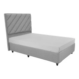 Cumpara ieftin Pat 1 persoana cu spatiu depozitare Tito Pako World Gri deschis 120x200x30 cm