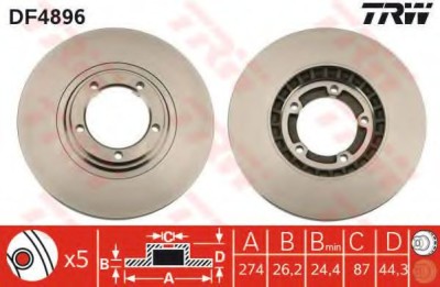 Disc frana HYUNDAI H-1 Starex (H300) caroserie (TQ) (2008 - 2016) TRW DF4896 foto