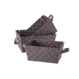Cumpara ieftin Set 3 cosuri depozitare textil maro 30 x 20 x 14 cm, 32,5 x 22,5 x 15 cm, 35 x 25 x 16 cm