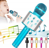 WILL Bluetooth Karaoke Microfon, 5 &icirc;n 1 Wireless, cu Difuzor, Remix, FM Ra