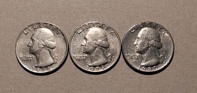 25 centi USA - SUA (1978, 1979 D, 1980 D) foto