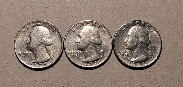 25 centi USA - SUA (1978, 1979 D, 1980 D)