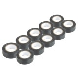Set 10 benzi izolatoare PVC negre 19 mm x 20 m x 0.13 mm AMiO, pentru lucrari electrice, instalatii, service, auto si atelier