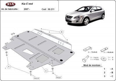 Scut motor metalic Kia Ceed 2007-2012 foto