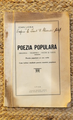 POEZIA POPULARA -IOAN LICEA foto