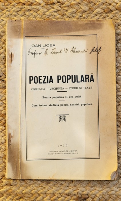 POEZIA POPULARA -IOAN LICEA
