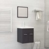 Set mobilier de baie, 2 piese, gri, PAL