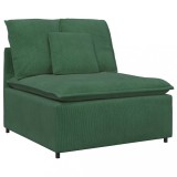 Modul central canapea modulara cu perne, verde inchis, 100 cm, DKD Home Decor