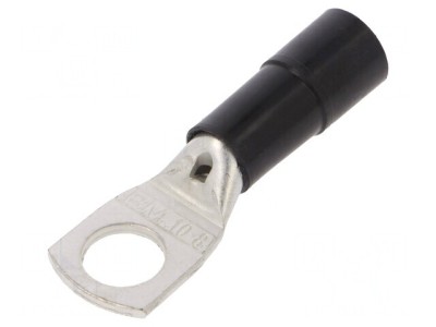 Conector Inelar Tubular Crimpat M8 8,5mm Negru 10mm2 foto
