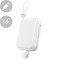 Joyroom power bank cu cabluri USB C și Lightning și suport Cutie Series 10000mAh 22.5W alb (JR-L008)
