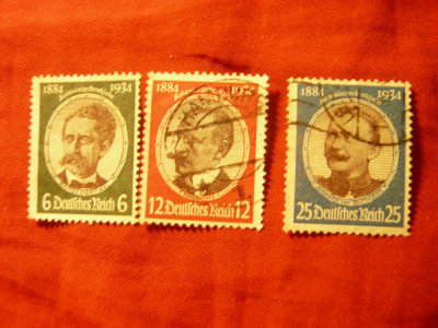 Serie mica Germania 1934 Deutsches Reich -Forta Coloniala 3 val. stamp.(din4v) foto