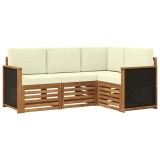 vidaXL Seturi de canapele cu pernă 4 pcs Lemn Solid de Acacia 3384281