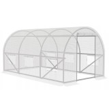 Sera de gradina, tip tunel cu cadru metalic, 300x200cm, alb, 6mp Household NewTrend