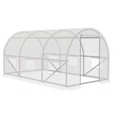 Sera de gradina, tip tunel cu cadru metalic, 300x200cm, alb, 6mp Household NewTrend