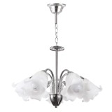 Cumpara ieftin Lustra Lylian Moderna Alb si Crom 5xE27 60W pentru Living, Corp Iluminat Metalic Premium 5.3x4.9x5.8 cm, Design Elegant si Lumina Uniforma Acasa