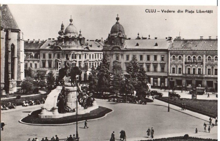 CPIB 22719 - CARTE POSTALA - CLUJ. VEDERE DIN PIATA LIBERTATII, RPR, NECIRCULATA