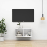 Dulap TV montat pe perete, alb extralucios, 37x37x72 cm, PAL, vidaXL