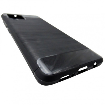 Husa silicon Carbon neagra pentru Samsung Galaxy A42 5G foto