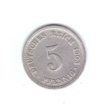 Moneda Germania 5 pfennig 1903 F, stare foarte buna, curata