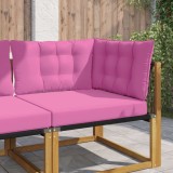 vidaXL Perna pentru canapea de exterior 3 pcs Roz Poliester 900929