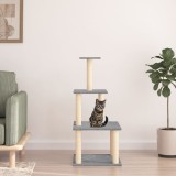 VidaXL Ansamblu de pisici, st&acirc;lpi din funie sisal, gri deschis, 111 cm