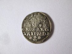 Rara! Uniunea statala Polono-Lituaniana 3 Groschen/Trojak 1592 argint monetaria Vilnius,Sigismund III Vasa,diametrul=21 mm,greutate=2,30 grame