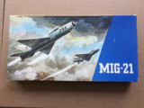 MIG 21 avion flugzeug modellbaukasten airplane model kit DDR doar cutia carton