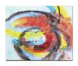 Tablou abstract pictat manual, Cosmos 2, 60x50cm ulei pe panza in relief efect 3D, gata de agatat pe perete
